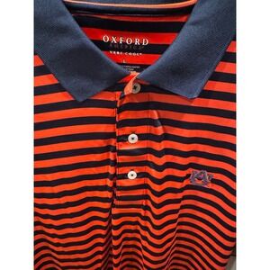 Oxford America Mens Large Auburn Tigers‎ Striped Polo Shirt Very Cool